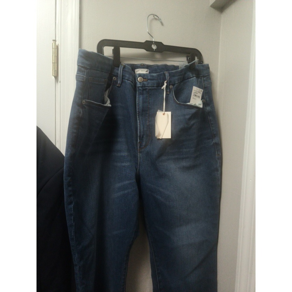 NWT Good American Good Straight Leg Jeans Indigo271 Women Plus Size 24